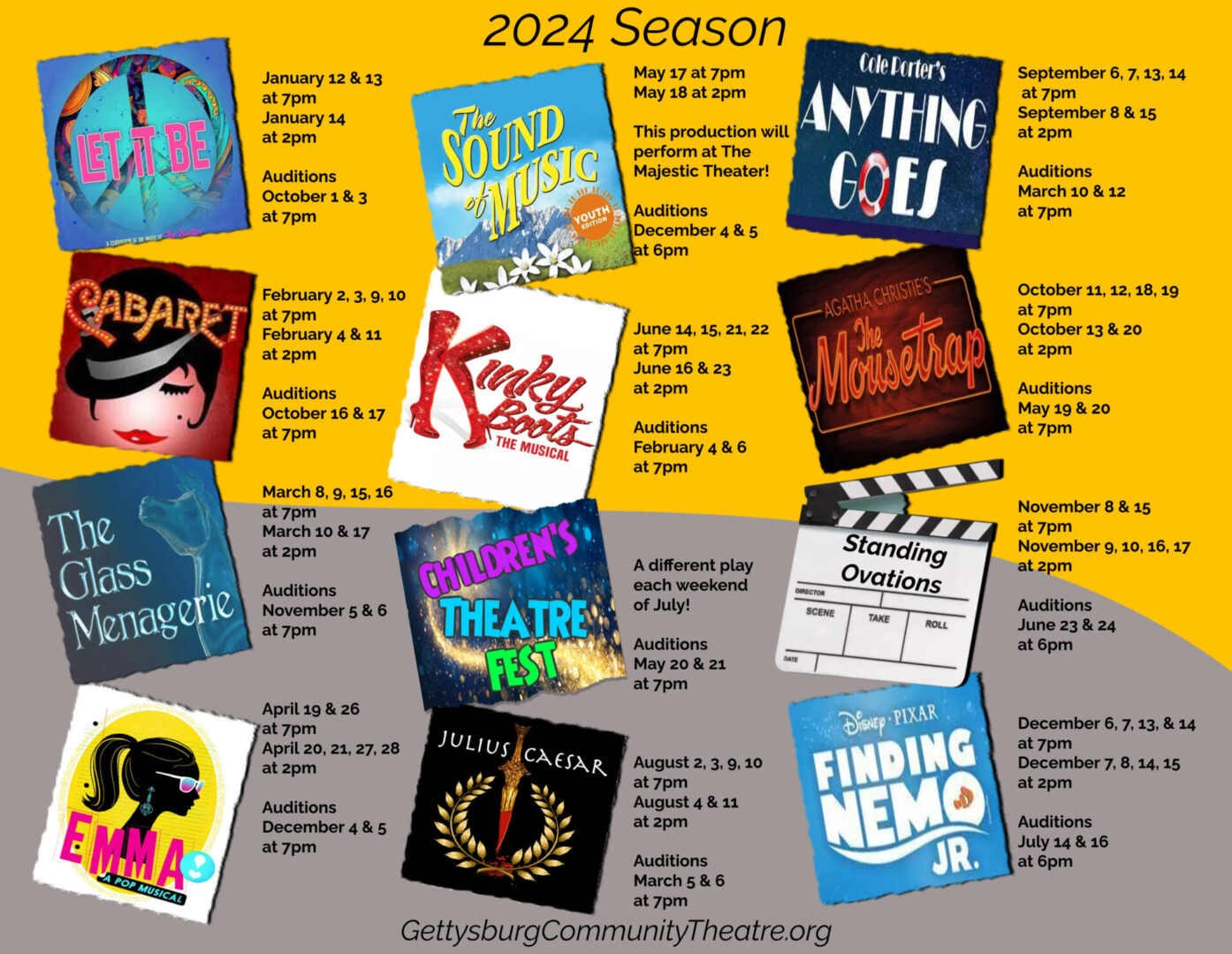 A poster of the 2 0 1 4 season with all the books in it.